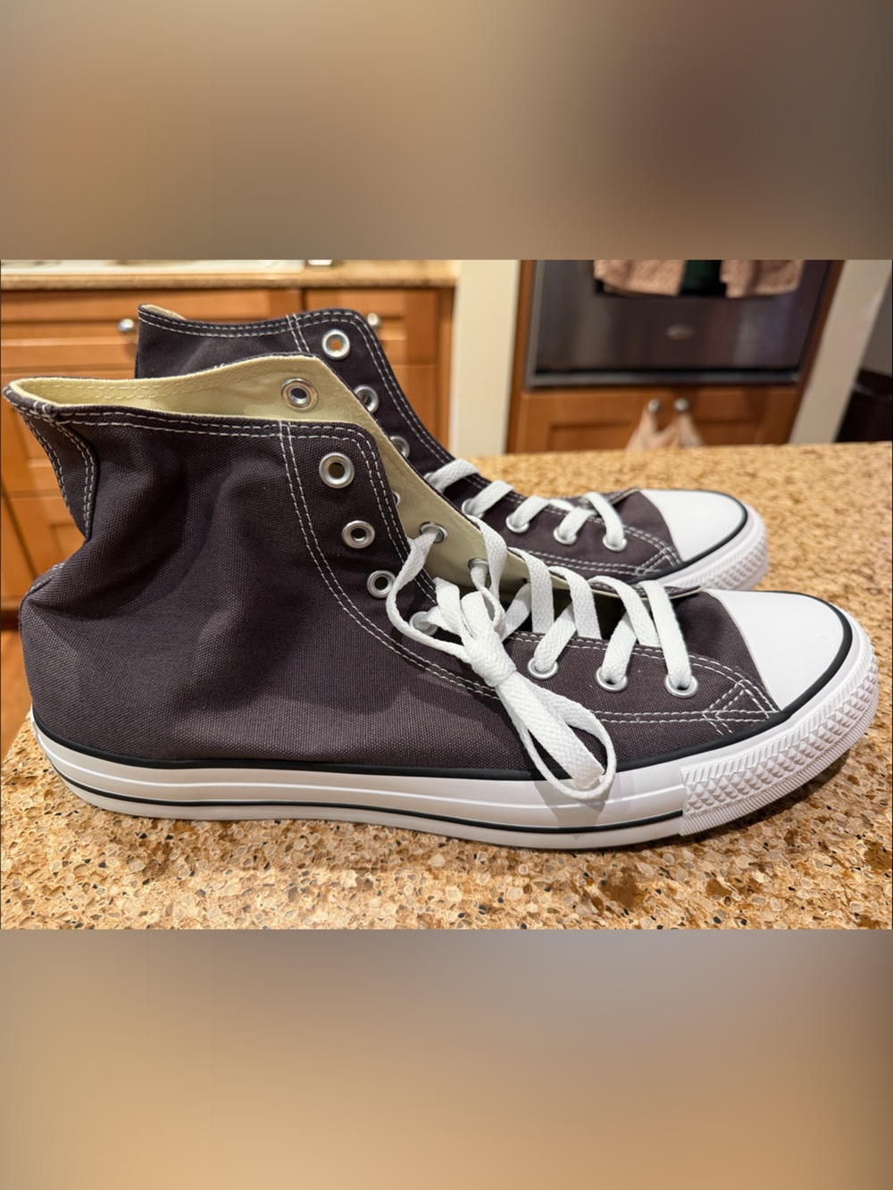 Classic High-Top Canvas Sneakers - Brown/White 153861F